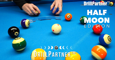Pool billiards training device drill set up, great gift! Half Moon Edition
