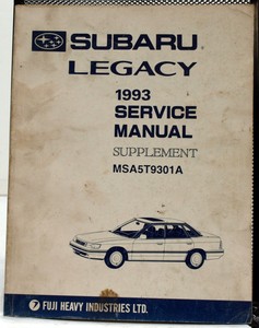 1993 Oem Subaru Legacy Shop Service Manual Supplement Msa5t9301a Ebay