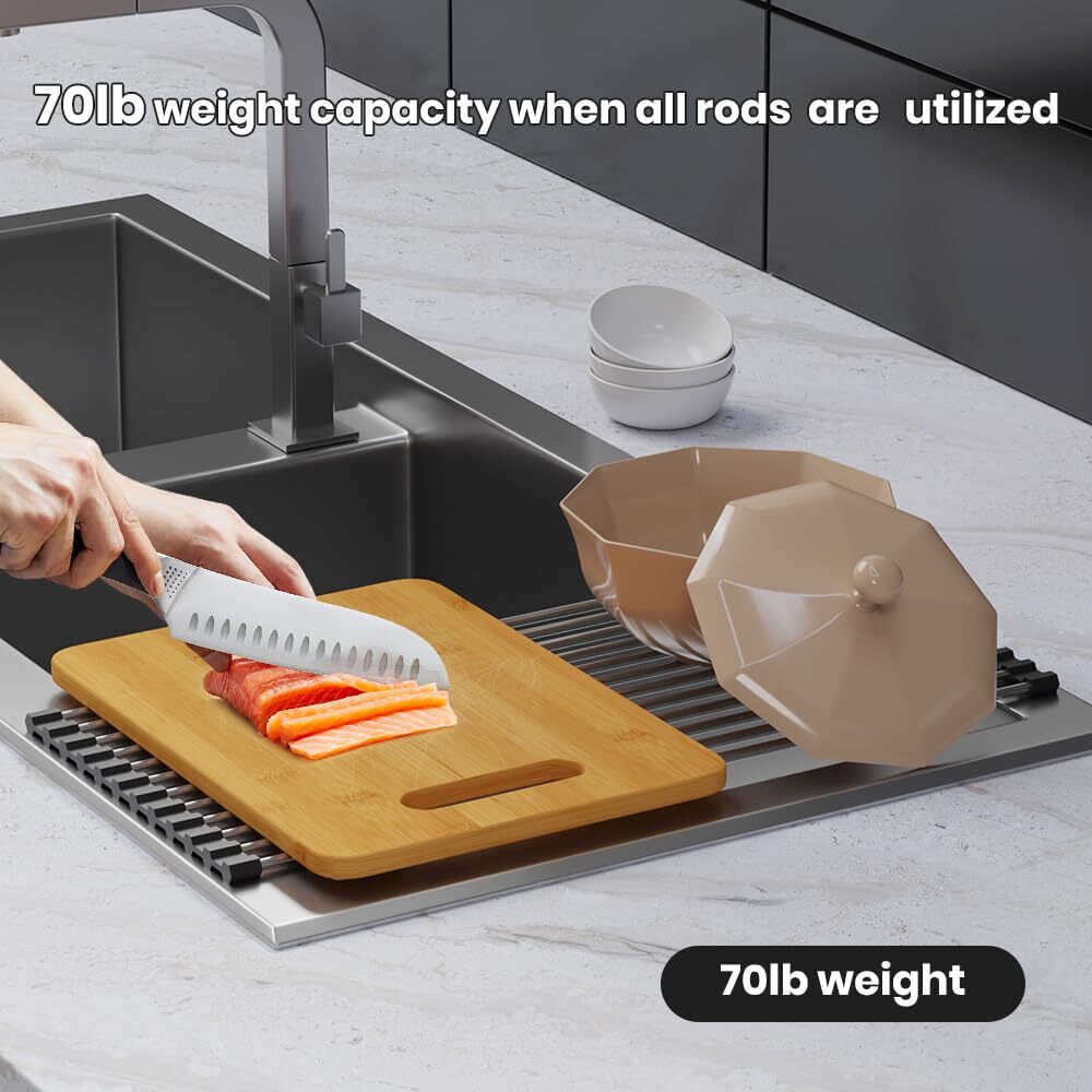 Roll Up Dish Drying Rack Stainless Kitchen Accessories Foldable Dish Rack Antisl
