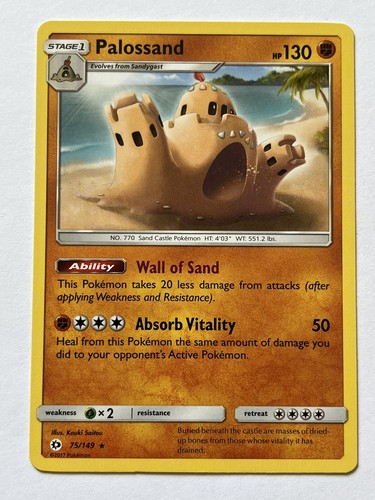 Pokémon TCG Palossand Sun & Moon Base Set 75/149 Regular Rare NM