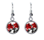 Red-Black-Asian-Flowers-Handmade-Resin-Dangling-Earrings-Small-Lightweight thumbnail 3