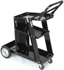 Black Portable Welder Welding Cart Plasma Cutter MIG TIG ARC Storage Tanks