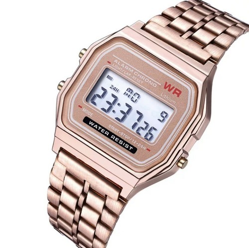 KLASSISCHE HERREN DAMENUHR DIGITAL RETRO VINTAGE SPORT GOLD SILBER ROSE GESCHENK UK - Bild 5 von 11