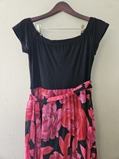 Premier Amour Women's size 14 floral Maxi dress Short Sleeve, Belted