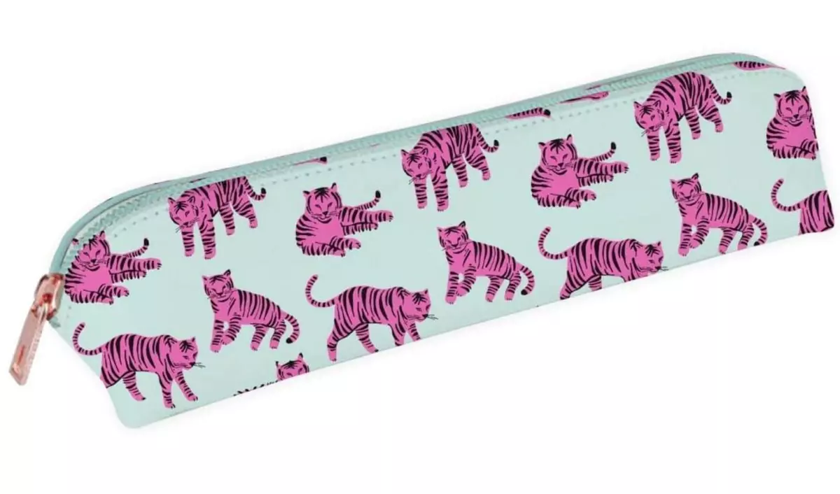 Ohh Deer Cat Lover Skinny Pencil Case Neon Jungle Tiger Pouch