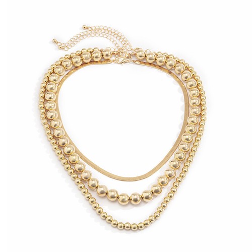 Mehrschichtige Halskette 3 Stck./Set Gold Perlen Ketten Halskette Anhänger Schmuck Boho - Bild 6 von 12
