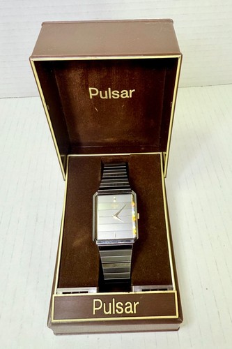 Vintage Pulsar V250-5240 Herren Quarz Uhr Rechteckiges Zifferblatt Original Box " - Bild 10 von 12