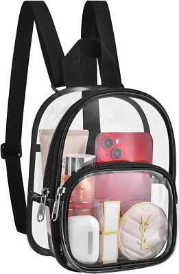Clear Mini Backpack Stadium Approved for Concert Festival Sport Events&Daily Use