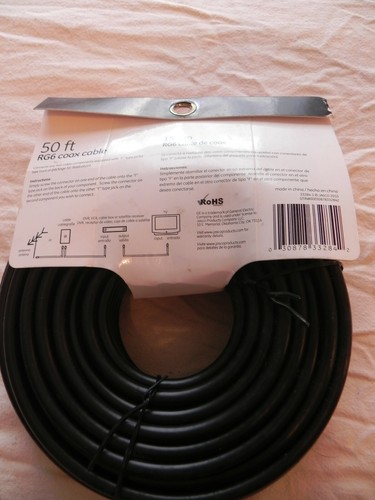 General Electric 50ft RG6 Coax Cable, TV, Cable, Satellite and DVR - Picture 2 of 2