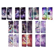 FUNDA LIBRO DE CUERO AL AZAR GALAXY SPACE UNICORN RIDE PARA APPLE iPOD TOUCH MP3