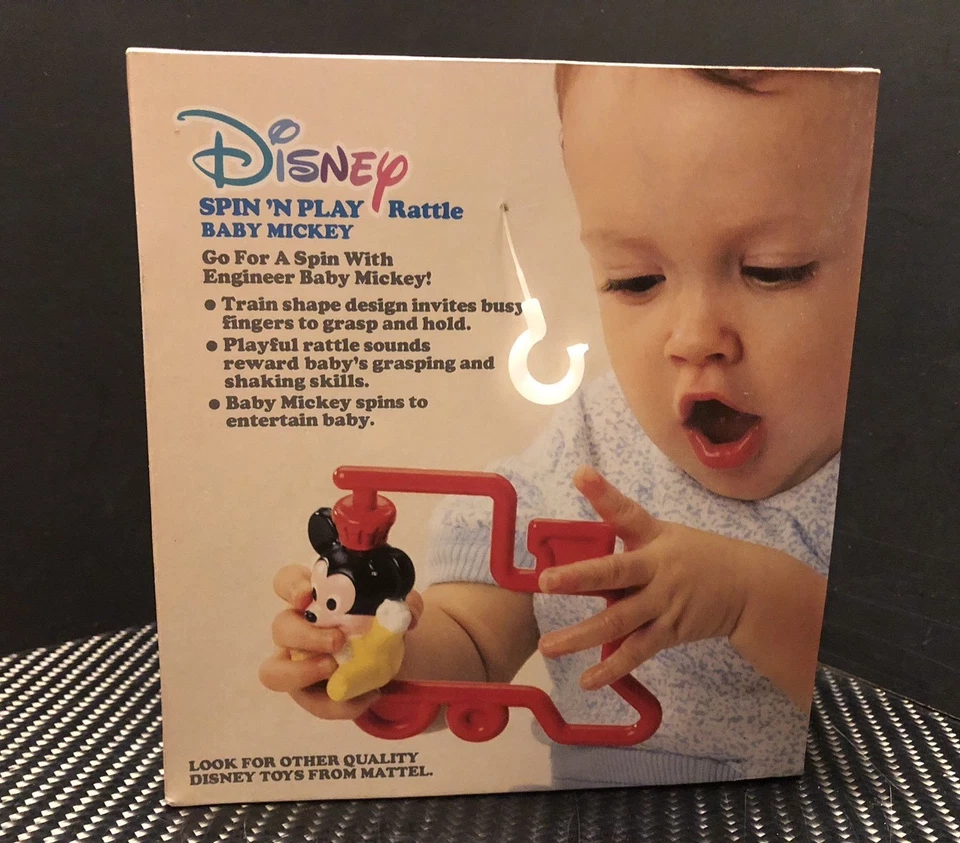 Vintage 1998 Disney Mickey Mouse Spin ‘N Play Azul Chocalho - Nascimento - 18MO NOS - Imagem 2 de 4