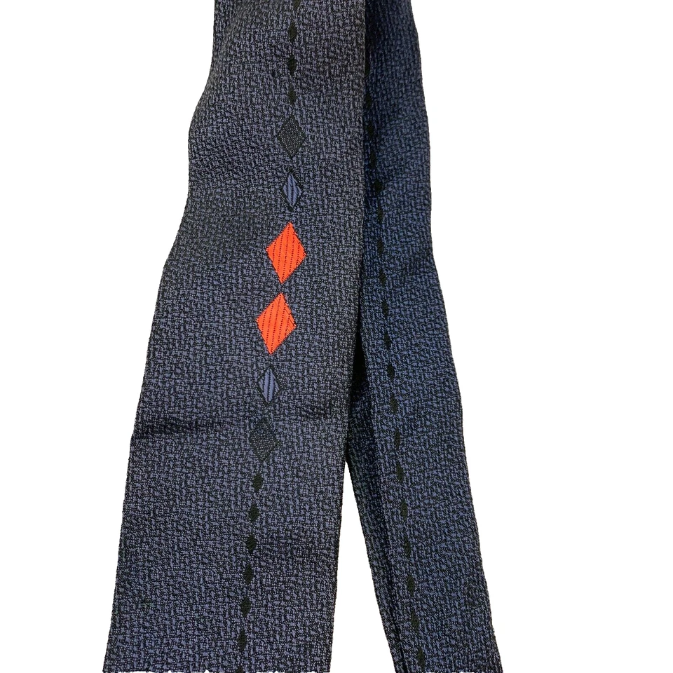 Corbata vintage años 40 50 Van Heusen para hombre azul naranja Art Deco 54 x 2,5" arrugada Foto 3 de 4