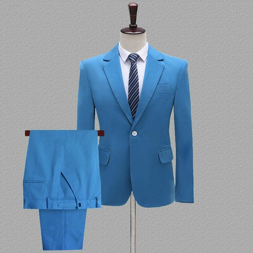 Para hombres Traje de Pecho Único Chaqueta Pantalones Muesca Solapa Blazer Baile de graduación Fiesta Liso - Imagen 5 de 19