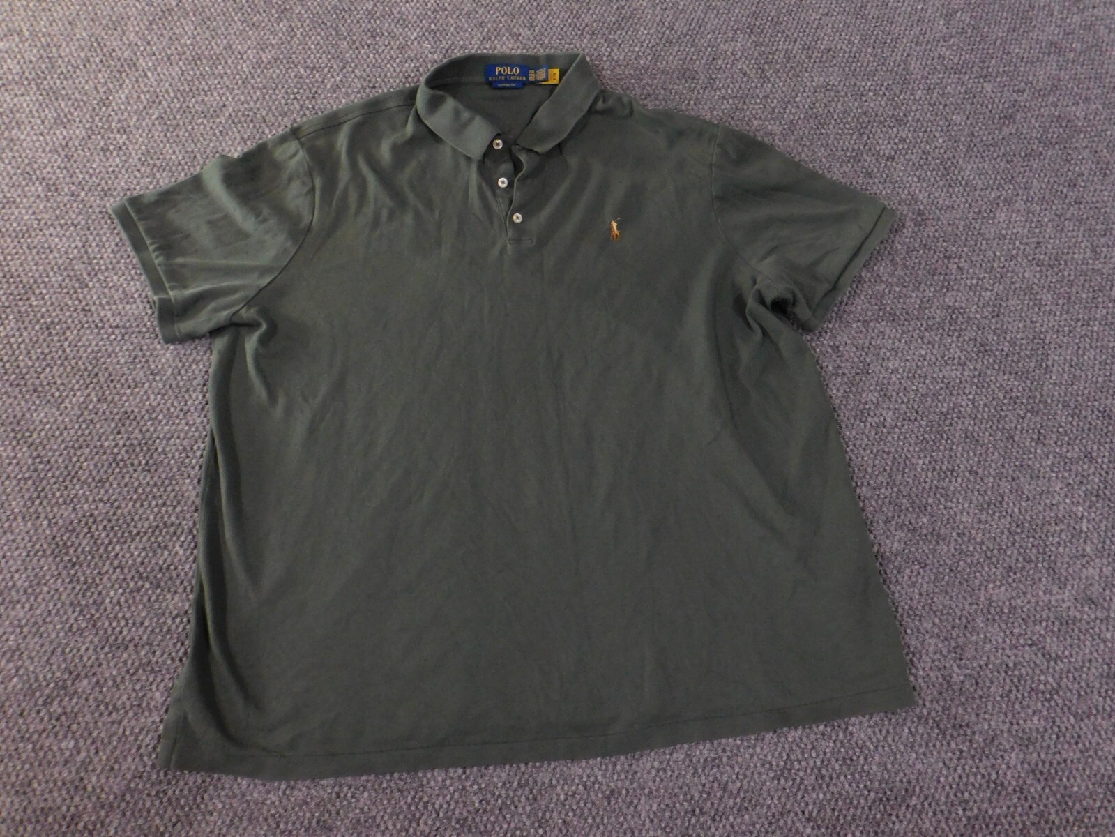 Polo Ralph Lauren camicia uomo XXL verde pony vestibilità classica classica moderna bottone