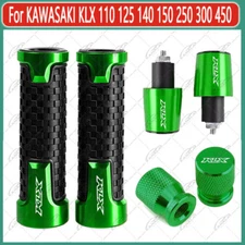 For KAWASAKI KLX110 125 140 150 250 Handlebar Grip Handle Bar End Cap Tire Valve