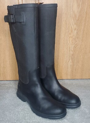 Timberland Terrain Tall TB0A1HW6 Women's Black Leather Waterproof Boot SZ 7