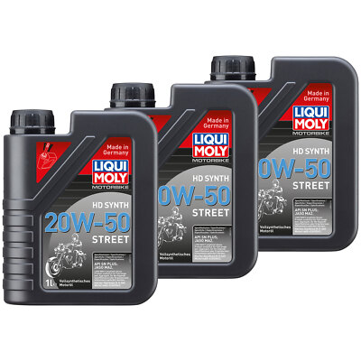 Motoröl LIQUI MOLY Street 20W50 3x 1 Liter für BMW Ducati Harley Moto Guzzi