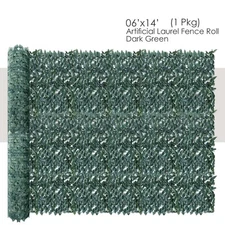 6'x14' Artificial Faux Laurel Leaf Privacy Fence Panel Screen Wall Hedge Decor D