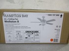 Hampton Bay Wellston II 44 in. Indoor Matte White Dry Rated Downrod Ceiling Fan