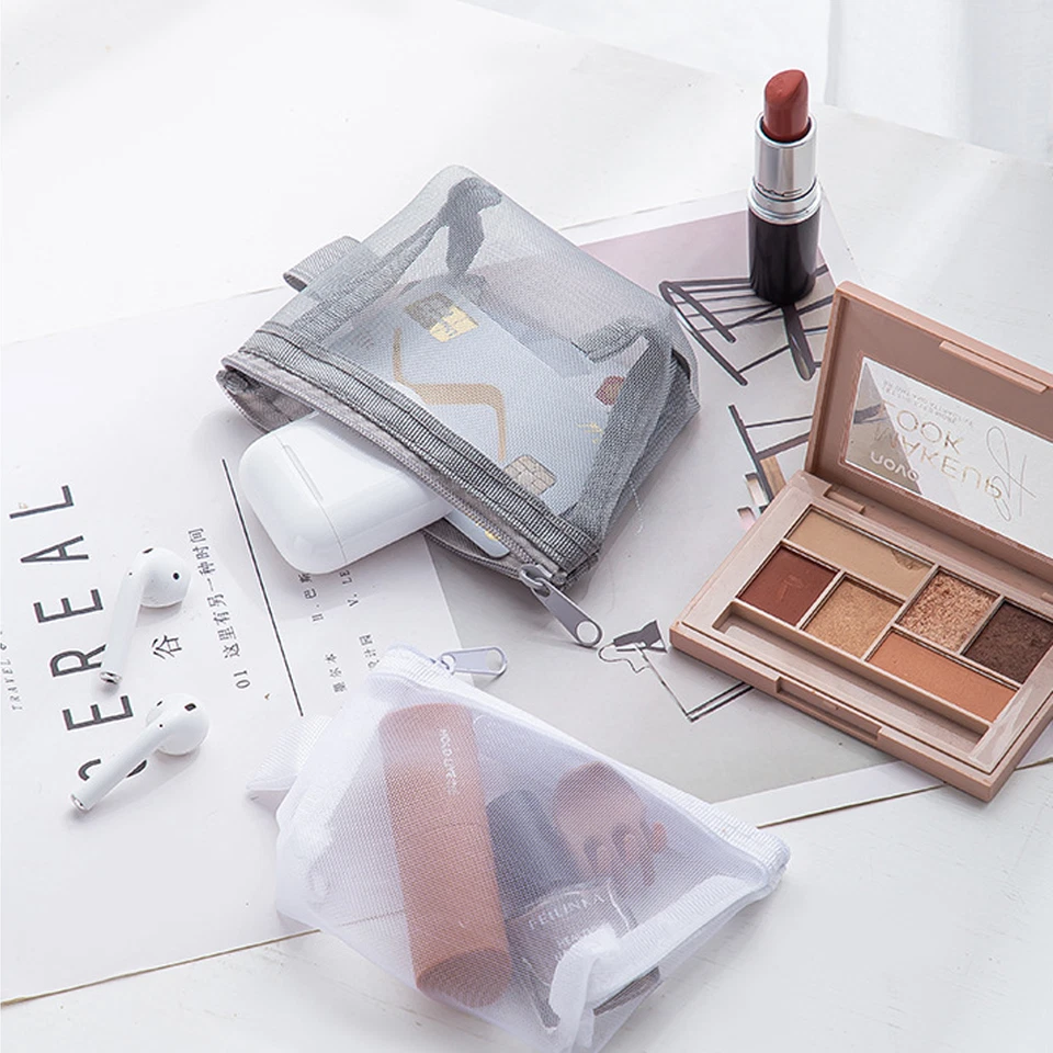 10 Piezas Pequeña Bolsa con Cremallera Mini Malla Bolsas de Cosméticos Nylon Monedero Pequeño Portátil Foto 3 de 4