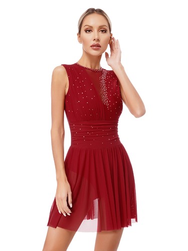 Damen Tanzbekleidung Lyrisch Kostüm Funkeln Kleid Training Kleider Gymnastik - 第 13/69 張圖片