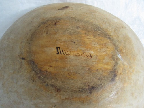 Vintage wooden 11" Munising DOUGH BOWL mixing fruit wood kitchen primitive - Picture 3 of 5