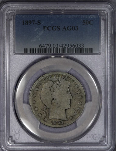1897-S Barber Half Dollar 50c PCGS AG3 AG03