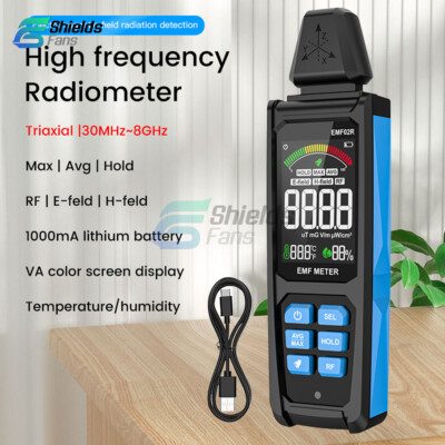 30MHz~8GHZ EMF Meter Household Radiation Detector Temp and Humidity measurement