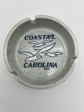 Vintage Coastal Carolina Ashtray Seagulls Made in Japan 4" Ceramic Speckled Blue