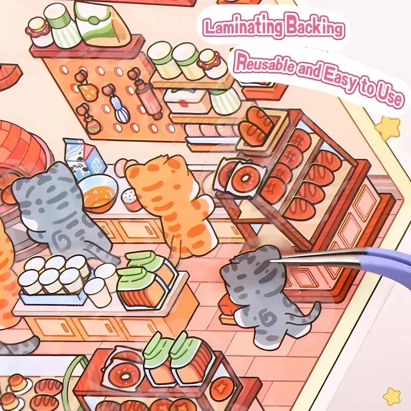 DIY 3D Sticker Szene 6 Sets Aufkleber für Mädchen Machen Sie Ihre eigene Mini Zimmer Szene - Bild 4 von 4