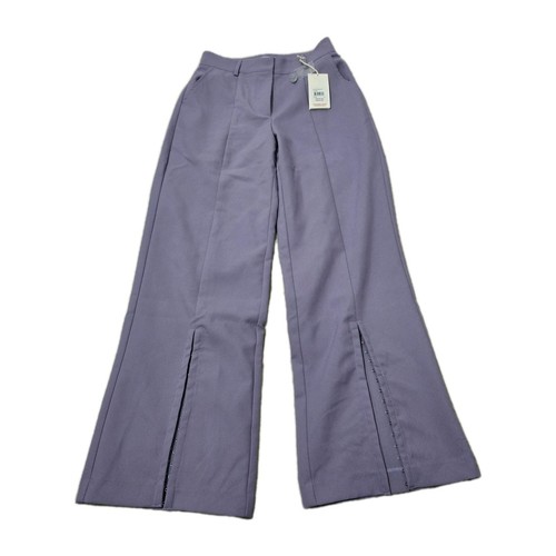 Lulu & Rose Azalea Lilac Split Front Pant Trouser Straight Leg Size Small (NWT) - Picture 2 of 10