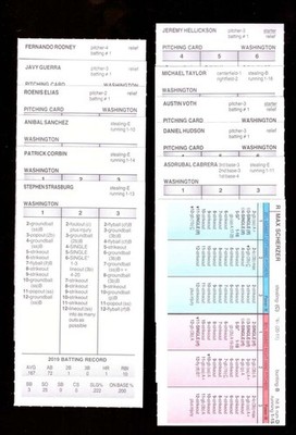 2019 Strat-O-Matic Season Additional Players Only - WASHINGTON NATIONALS 