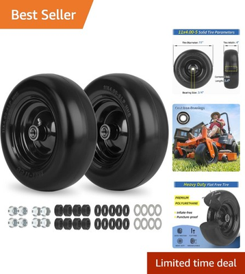 #ad #ad 2 Pack of 11x4.00 5 Puncture Free Tires for Zero Turn Mowers Adjustable Hub $105.99