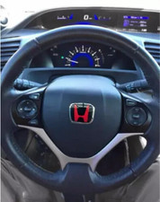 Js Black Red A Size H Steering Wheel Emblem Badge Accord Civic Fit Hrv Crv