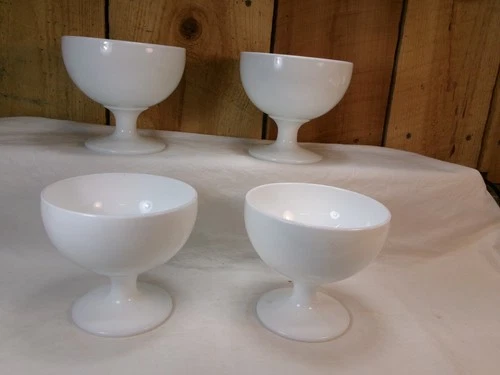 Lot of 4 Vintage Indiana White Milk Glass 5" Pedestal Candy Dish Compote