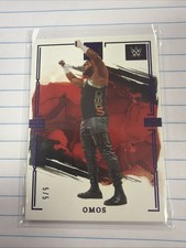 2023 Panini Impeccable WWE Omos #71 Purple Bookend 5/5