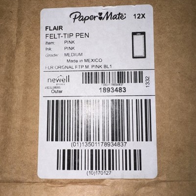 Paper Mate Flair Filzspitze hellrosa mittlere Spitze 0,7 mm 12 Stifte. Neu im Karton