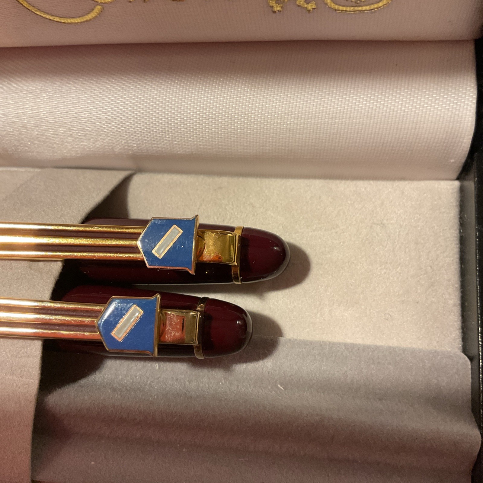 Colibri Le Grand Writing Instrument Pen & Pencil Set Maroon/gold
