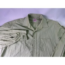Brooks Brothers Button Down Shirt Mens Size 17 Green Gingham Check Long Sleeve