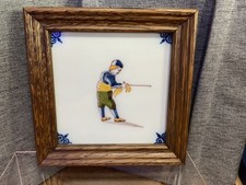 💙 Vintage Delft Tile Makkum Holland in Beautiful Frame Excellent Condition