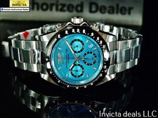 Rare Invicta Men's 40mm SPEEDWAY DRAGSTER Chronograph TURQUOISE DIAL 200m Watch