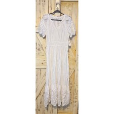 On 34th Women's Cotton Embroidered Max Bright White  Dress Size M NWT