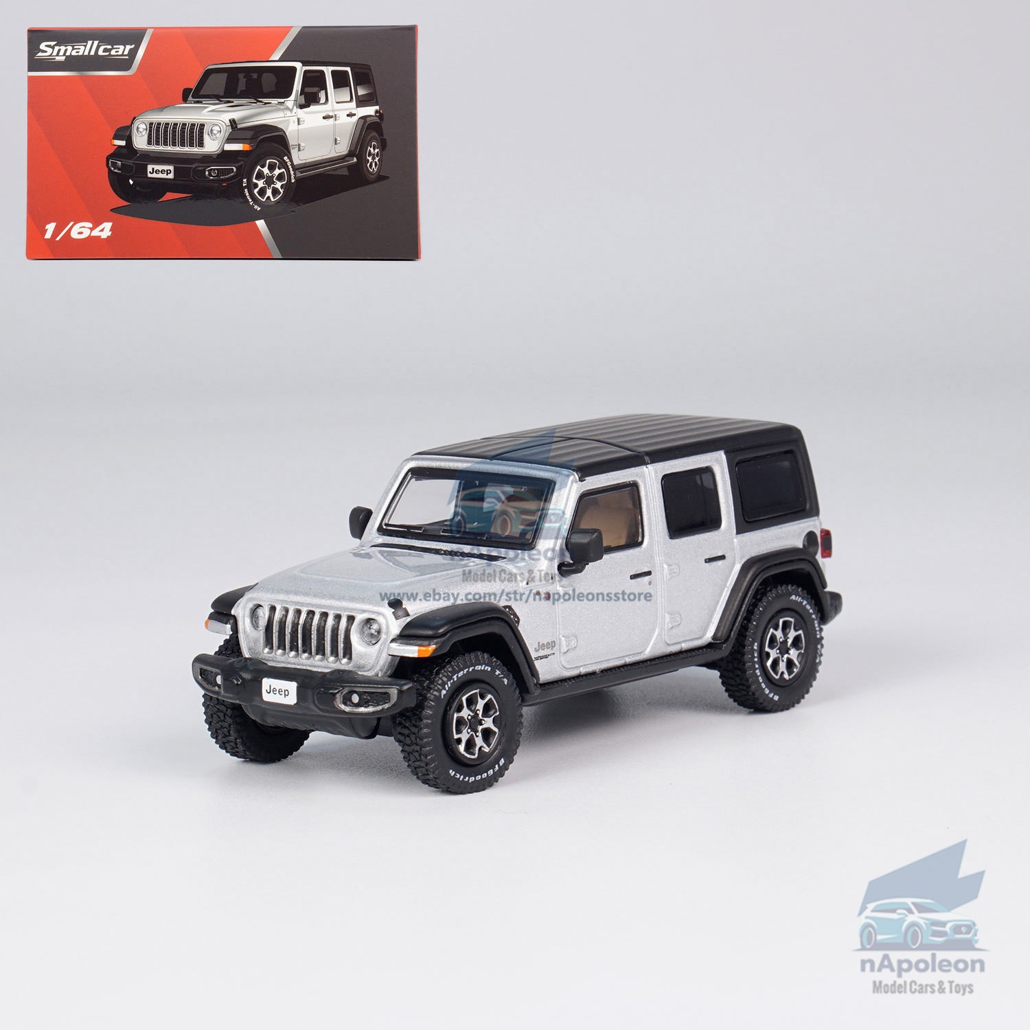 1:64 Jeep Wrangler Sahara Model Car Alloy Diecast Vehicle Gift Collection Silver