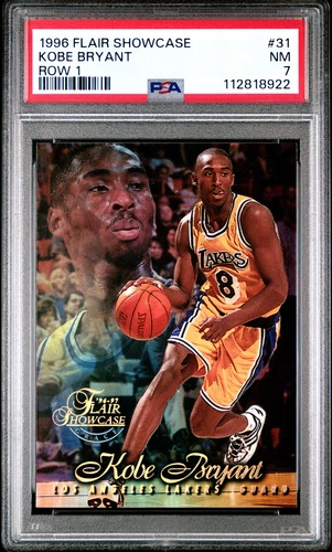 1996 FLAIR SHOWCASE ROW 1 #31 KOBE BRYANT ROOKIE RC PSA 7