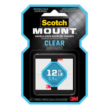 Scotch Mount Clear Double-Sided Mounting Squares: 1 in. x 1 in. Clear  48-squa