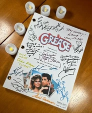 Grease Script Signed- Autograph Reprints- Grease Movie- John Travolta