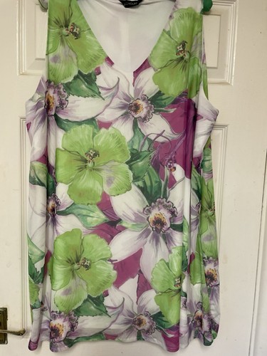 Yours Lined Flower Summer Dress Size 22 To 24
