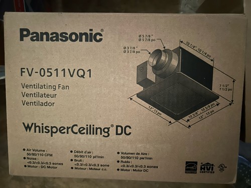 Panasonic FV-0511VQ1 WhisperCeiling DC Pick-A-Flow Ceiling Exhaust Fan - Picture 6 of 6