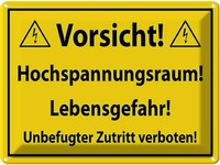 Blechschild 30X40 Cm Vorsicht Hochspannungsraum Warnschild Hinweisschild Sicherh