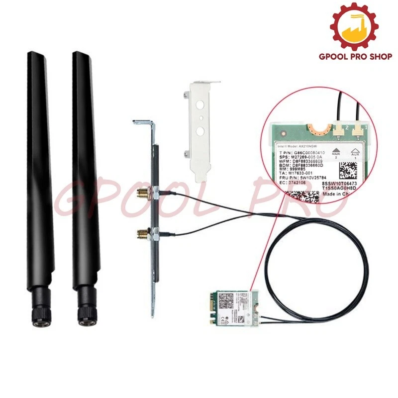 Desktop Kit Wireless Network wifi Card M.2 Wifi 6e Adapter for Intel AX210 mini - Image 3 of 4